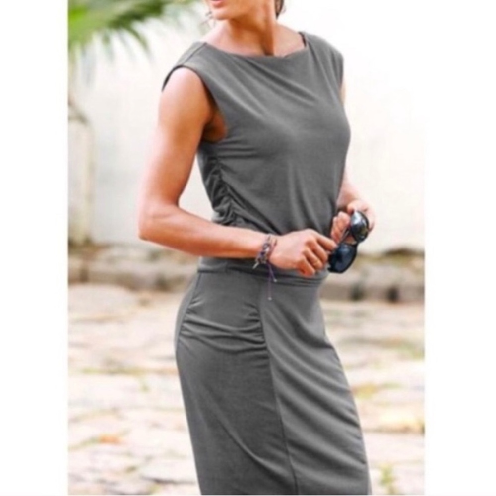 Athleta Westwood Foxtail Gray Brown Sleeveless Dress Size XS Super Comfortable!